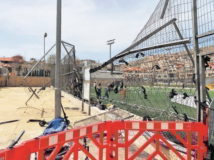 זירת הנפילה במגרש הכדורגל במג'דל שמס, 27 ביולי 2024