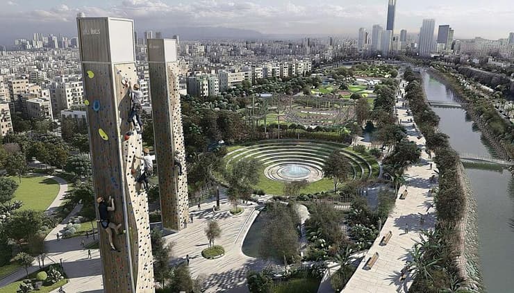 פארק שכונת הסופרים בעיר בני ברק (הדמיה: לוטוס הדמיות) פארק שכונת הסופרים בעיר בני ברק