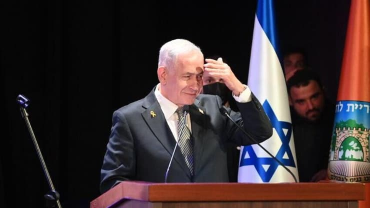 ראש הממשלה נתניהו בטקס בלוד, אמש (צילום: יאיר שגיא ) רה"מ בנימין נתניהו בטקס הרחבת הסכם הגג השני של העיר לוד