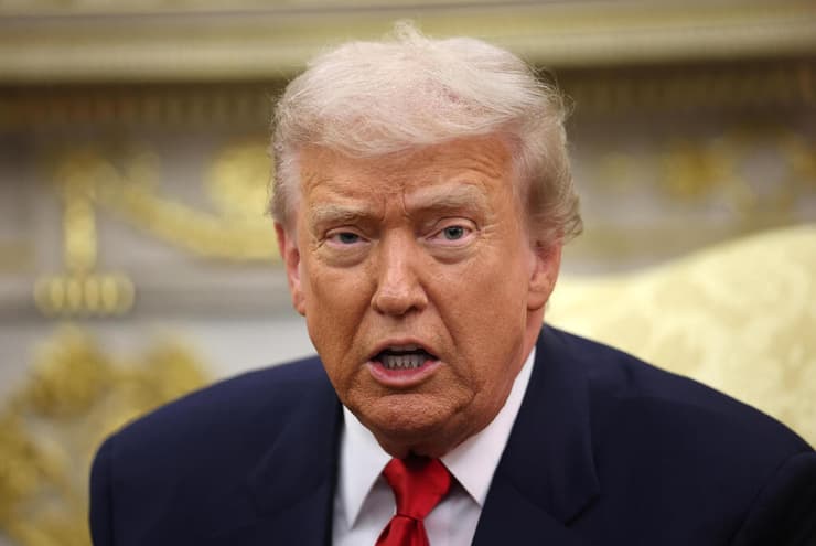 הנשיא טראמפ. "הציל את המרכז מקריסה" (צילום: Win McNamee/Getty Images) טראמפ ובן סלמאן