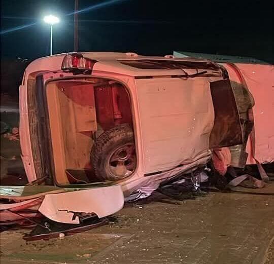 הרכב שהתהפך במרדף משטרתי ליד דימונה 