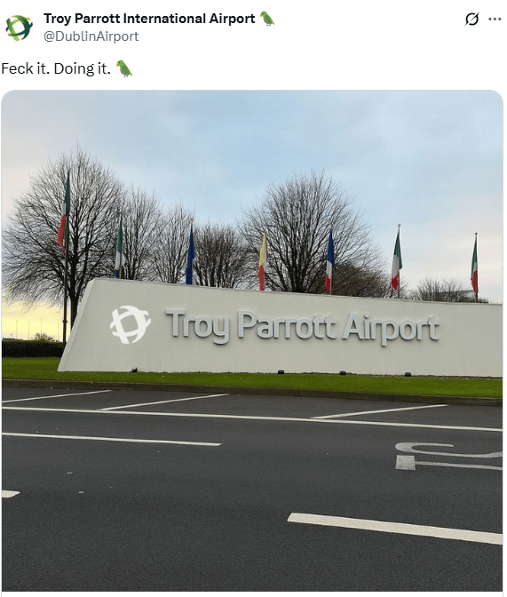   הציוץ של שדה התעופה בדבלין