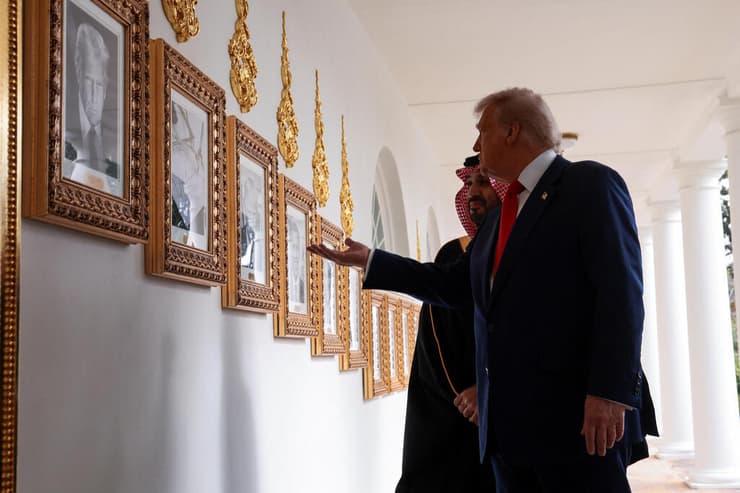 צילום: REUTERS/Evelyn Hockstein טראמפ ובן סלמאן