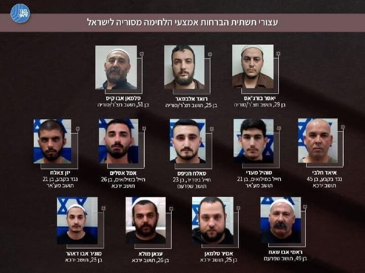 החשודים בפרשה (צילום: דוברות השב״כ) העצורים החשודים בהברחת אמל"ח מסוריה לישראל