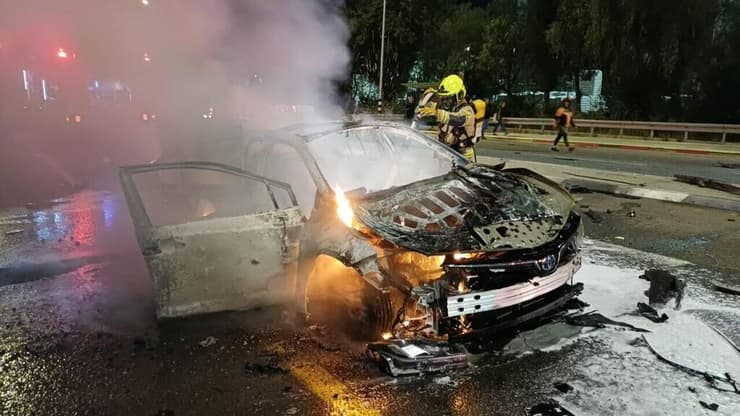 הרכב שהתפוצץ בצפון