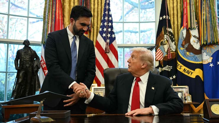 ראש העיר ניו יורק זוהרן ממדאני עם נשיא ארה"ב דונלד טראמפ בבית הלבן 