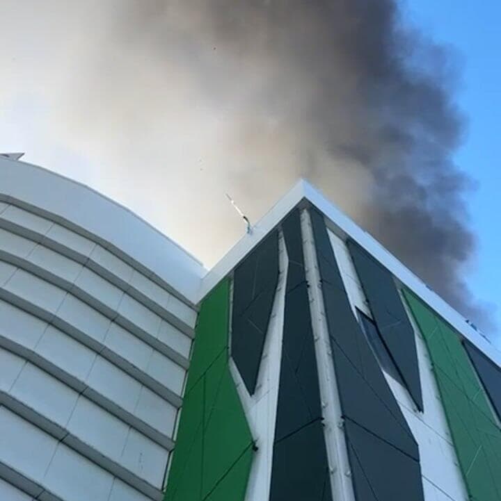 צילום: אפרת פרידמן שריפה בקניון בצומת עד הלום בכניסה לאשדוד