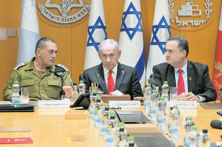 שר הביטחון ישראל כ"ץ, ראש הממשלה בנימין נתניהו והרמטכ"ל רא"ל אייל זמיר