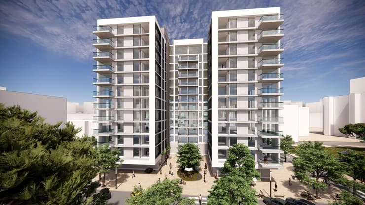 הדמיית מיזם פינוי בינוי ברעננה של קבוצת אשלי לירן 