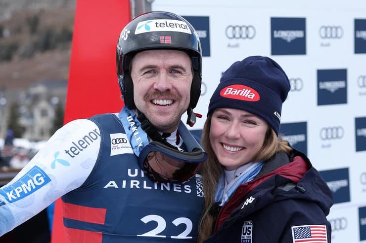 גולשת הסקי האלפיני מיקיילה שיפרין עם אלכסנדר אמודט קילדה