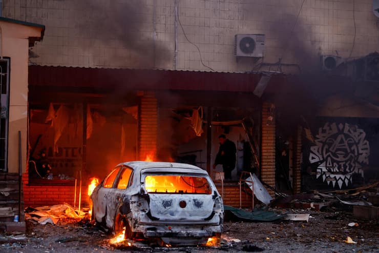 הרס בעקבות מתקפה של רוסיה על קייב אוקראינה