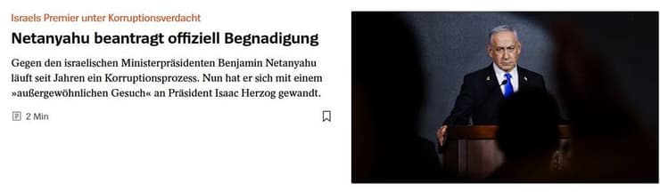 סיקור בעולם בנימין נתניהו בקשת חנינה