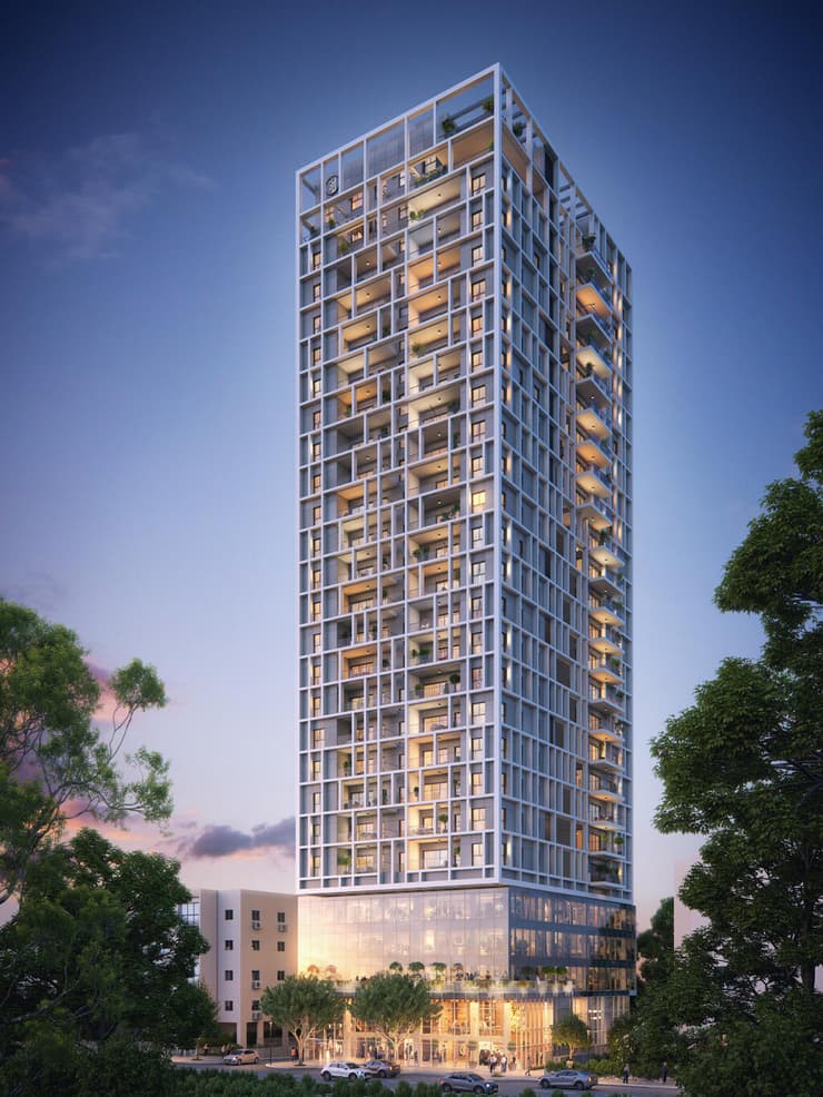 הדמיית מיזם התחדשות עירונית ברחוב בלפור בבת ים של חברת אבגד 