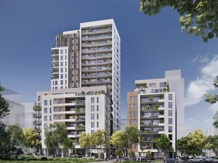 הדמיית מיזם התחדשות עירונית ברחוב ההסתדרות בחולון של חברת אבגד