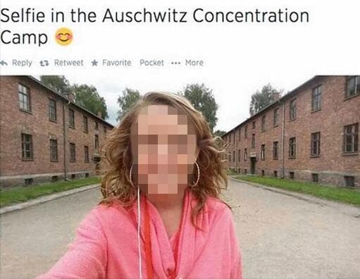 פוסט שהעלתה מבקרת באושוויץ