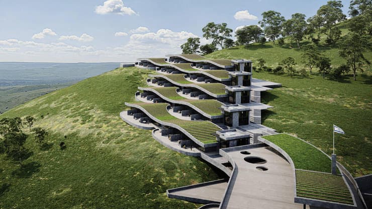 מלון עם גג ירוק (הדמייה: משרד האדריכלים GMA) מלון עם גג ירוק