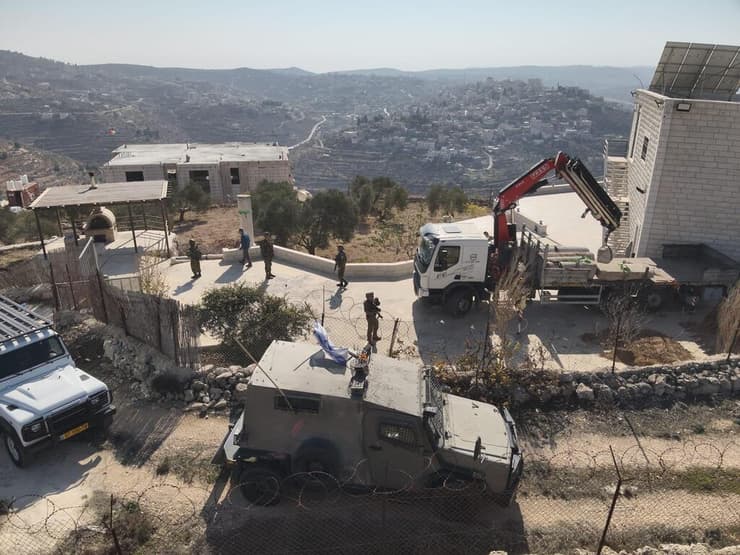 הווילה שבנו הפלסטינים באתר הארכאולוגי בשטח B (צילום: דוברות מתפ"ש) האתר הארכיאולוגי בורג' לסאנה