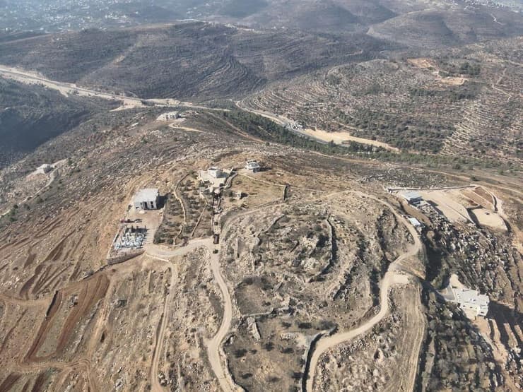 האתר הארכיאולוגי בורג' לסאנה, מבט מהאוויר (צילום: דוברות מתפ"ש) האתר הארכיאולוגי בורג' לסאנה