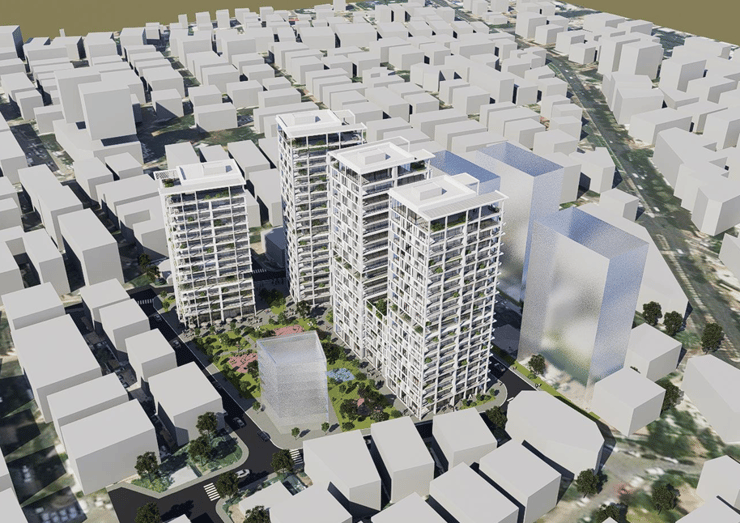 הדמיית מתחם ילג בראשון לציון פינוי בינוי של חברת אפי קפיטל