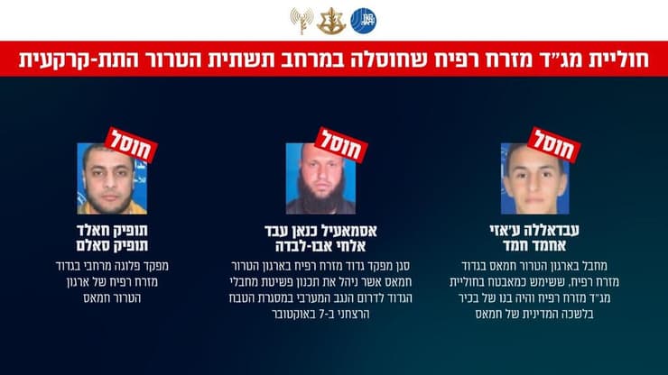  גרפיקה בנושא חיסולם של סגן מפקד גדוד מזרח רפיח וחוליית מחבליו