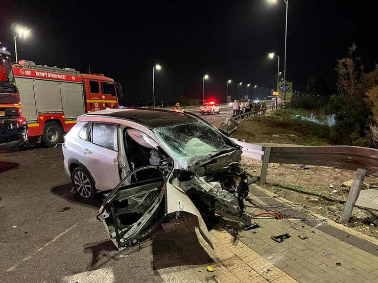 זירת התאונה הקטלנית בצומת כפר חסידים בכביש 70, שבה נהרג צעיר
