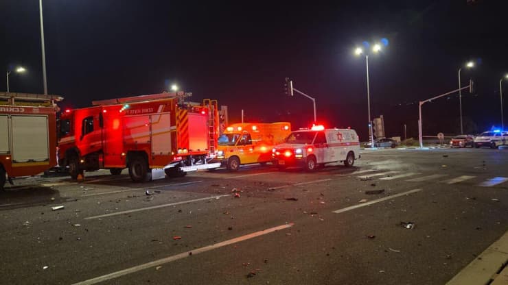 זירת התאונה הקטלנית בצומת כפר חסידים בכביש 70, שבה נהרג צעיר