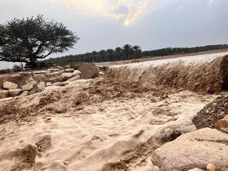 כך זה ייראה בשבת? שיטפון בערבה, בדצמבר האחרון (צילום: עפרי לב) נחל עומר בערבה התיכונה