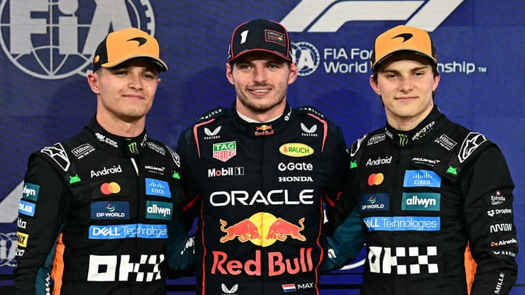 מימין לשמאל: פיאסטרי, ורסטאפן ונוריס 