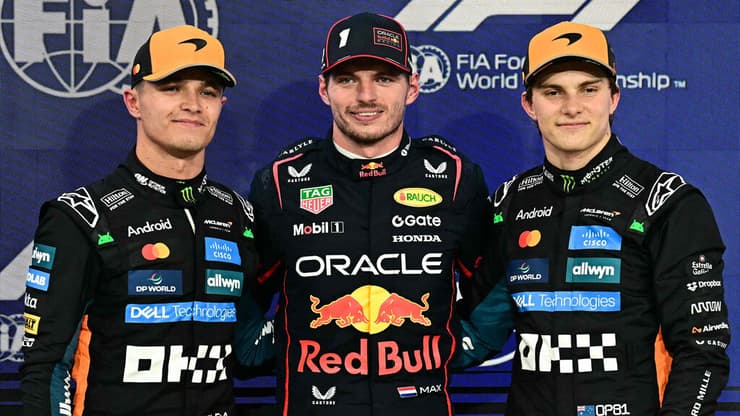 מימין לשמאל: פיאסטרי, ורסטאפן ונוריס 