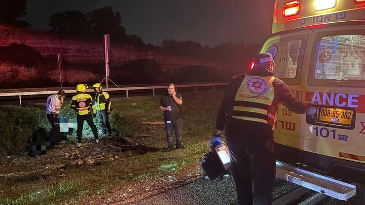 זירת התאונה בכביש 6, ליד בנימינה