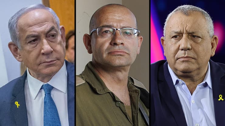 איזנקוט, גופמן ונתניהו (צילום: גיל נחושתן, חיים גולדברג/פלאש 90) איזנקוט, גופמן ונתניהו