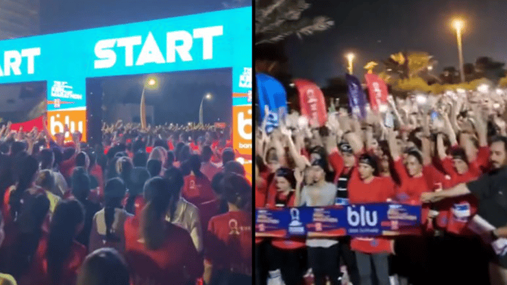 נשים ב איראן באי קיש רצות ב מרתון ללא חיג'אב