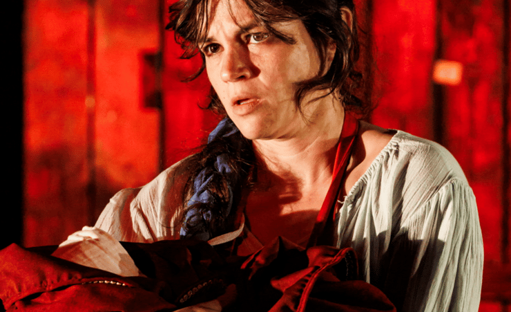 התפתחתי מהילדה החולמנית. ריגר, מתוך 'מעגל הגיר הקווקזי' (צילום: גל רוזנמן) ג'וי ריגר, מתוך 'מעגל הגיר הקווקזי'