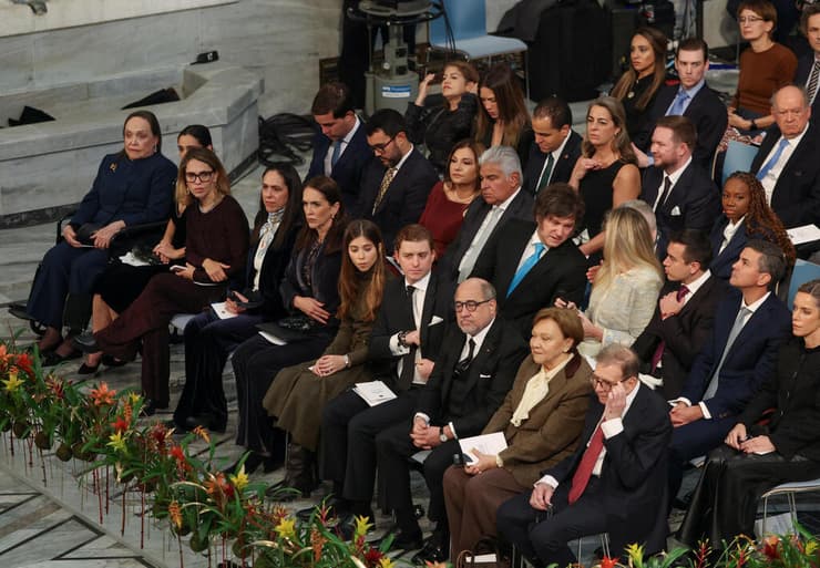 הקהל בטקס פרס נובל לשלום (צילום: REUTERS/Leonhard Foeger) הקהל בטקס פרס נובל לשלום