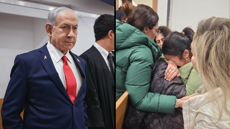 צילום: מועצת אוקטובר, מרים אלסטר משפחות מועצת אוקטובר במשפט נתניהו