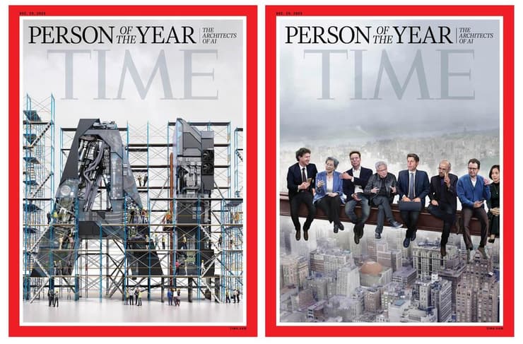 שני השערים של מגזין טיים ל"איש השנה" לשנת 2025 (TIME Magazine) שני השערים של מגזין טיים ל"איש השנה" לשנת 2025