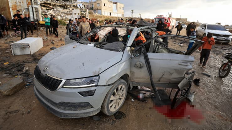 זירת החיסול של ראאד סעד בעיר עזה (צילום: REUTERS/Dawoud Abu Alkas) זירת החיסול של ראאד סעד בעיר עזה