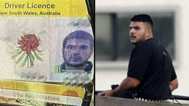 המחבל נאביד אכרם, במהלך הפיגוע הבוקר וברישיון הנהיגה שלו. שוטרים פשטו על ביתו בפרברי סידני אוסטרליה פיגוע סידני מחבל נאביד אכרם