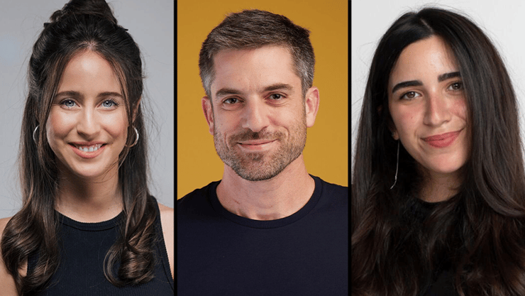 מימין: ליהי פרץ אספיס, מנכ"לית Clinique ישראל, יובל סמט, מנכ"ל RiseUp, נועה זילברמן, יזמת היי-טק ומשקיעה, ממייסדי חברת Odo Securit