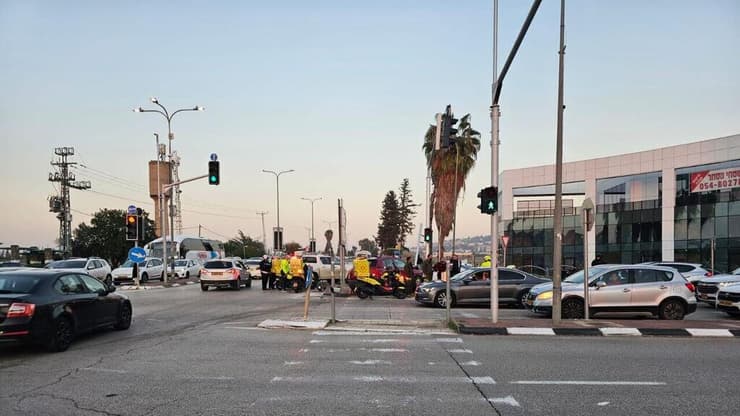 זירת התאונה בעפולה (צילום: תיעוד מבצעי מד"א) זירת התאונה בעפולה