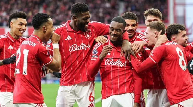 שחקני נוטינגהאם פורסט חוגגים (IMAGO) שחקני נוטינגהאם פורסט חוגגים