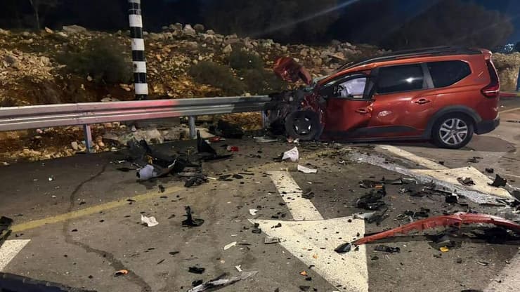 זירת התאונה בכביש 611