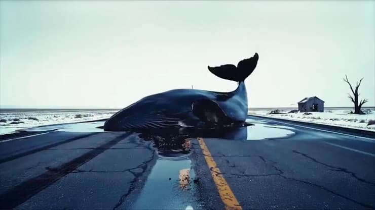 לוויתן באמצע הכביש כתבת בינה מלאכותית יוטיוב