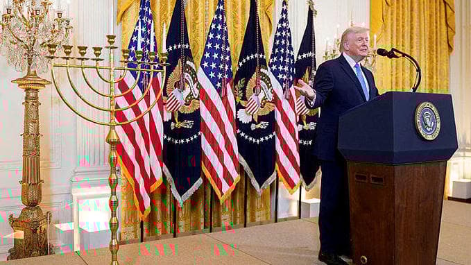 נשיא ארצות הברית דונלד טראמפ חנוכה הבית הלבן