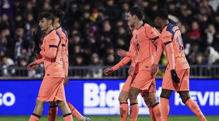 שחקני ברצלונה חוגגים