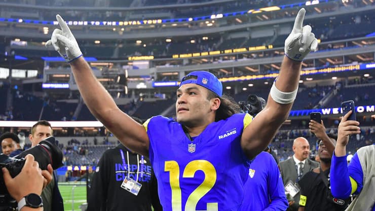 "מתנצל מעומק הלב". נקואה (צילום: Gary A. Vasquez-Imagn Images) פוקה נקואה לוס אנג'לס ראמס