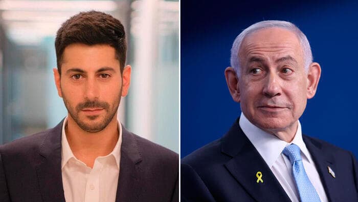 בנימין נתניהו, עומר דוסטרי (צילומים: אלכס קולומויסקי) בנימין נתניהו, עומר דוסטרי