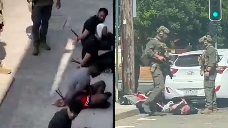 התמונות הדרמטיות של מעצר החשודים, היום בצהריים תיעוד ממעצר של חשודים ב סידני אוסטרליה בצל המתיחות הגדולה אחרי פיגוע שם