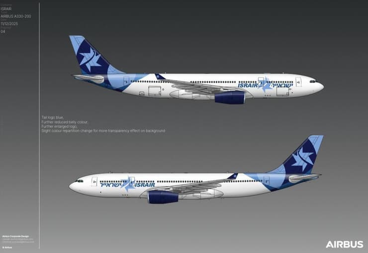 עם צביעה חדשה, כך ייראו המטוסים רחבי הגוף של ישראייר. הצביעה החדשה של מטוסי ישראייר