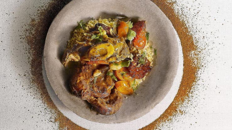 אוסובוקו עם בהראט, ירקות שורש ויין לבן